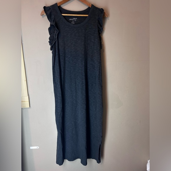 Universal Threads Gray Cotton Maxi Ruffle Sleeve Hem Dress Size M - Picture 1 of 7